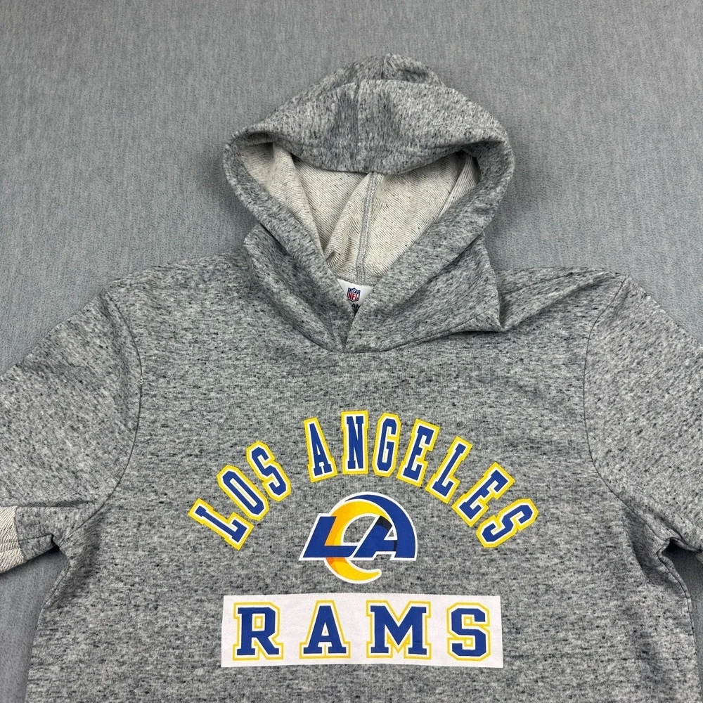 Los Angeles Rams Hoodie Youth Kids XL Gray Short Sleeve‎ NFL Team Apparel NWT